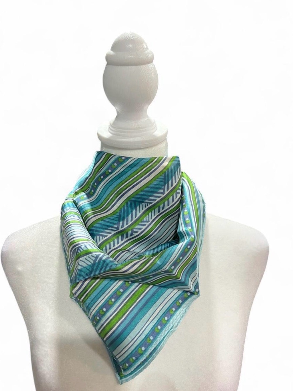 Striped Blue-Green Fashion Scarf - Women's Accessory